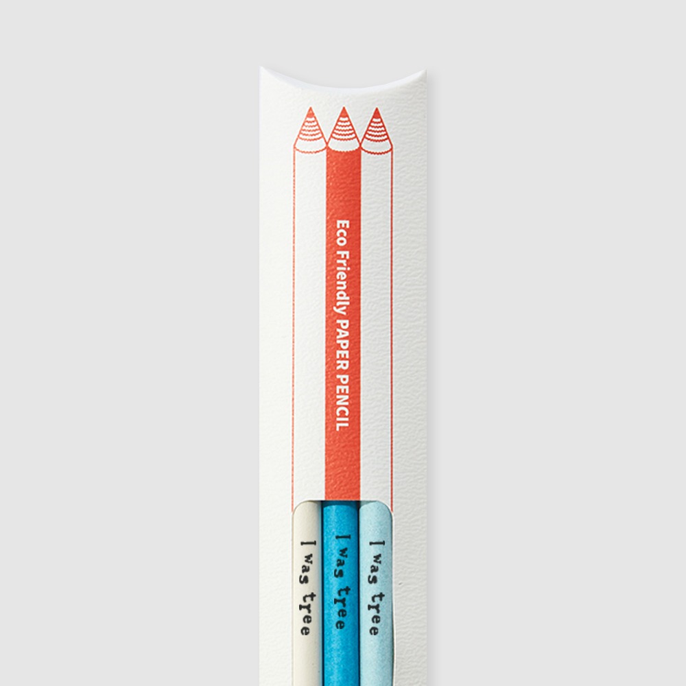 보킷ㅣ종이 색연필 3 pcs - 목재 대신 버려진 재생 종이로 만든 종이 색연필 3 자루 세트
