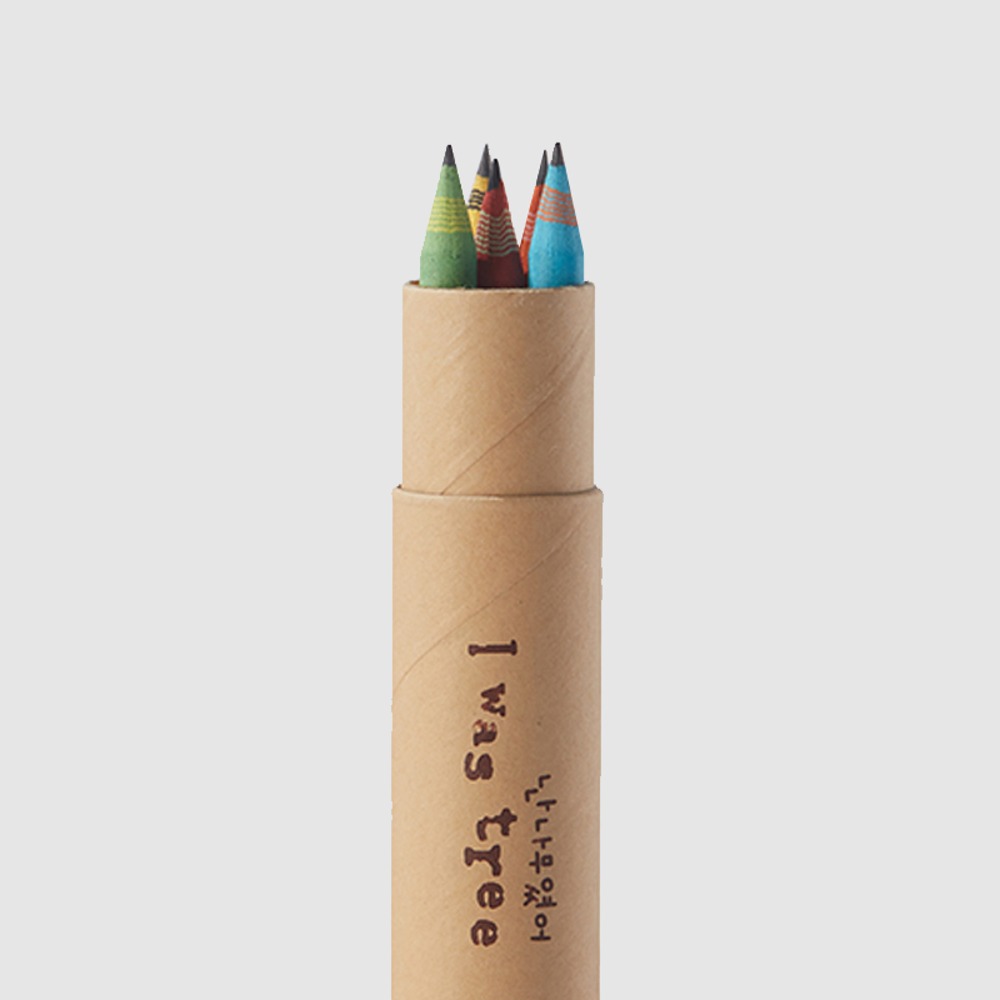 보킷ㅣ종이 연필 5 pcs - 목재 대신 버려진 재생 종이로 만든 종이 연필 5 자루 세트